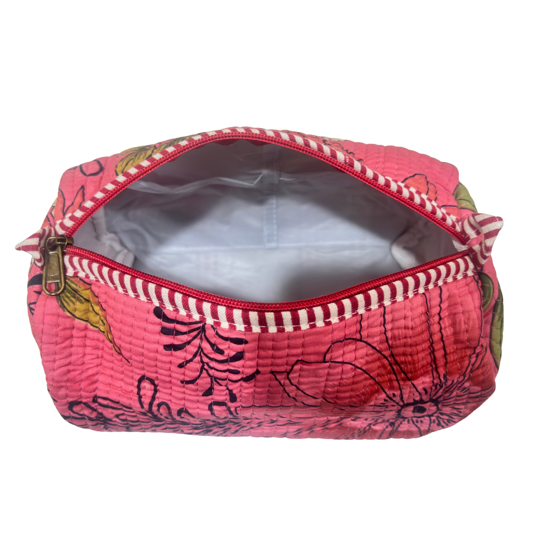 The Alfred Edition Travel Accessory:- Premium Handcrafted Waterproof Quilted Cotton Beauty/Travel Organizer Bag for Men & Women