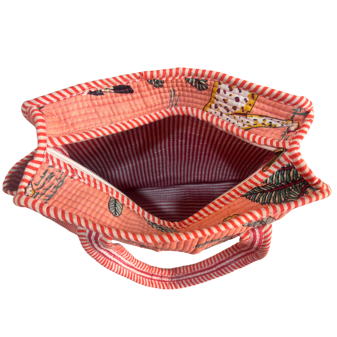 RajPadmini Handcrafted Quilted Cotton Ghar Se Mandir Edition - Tiffin & Pooja Carrier Collection