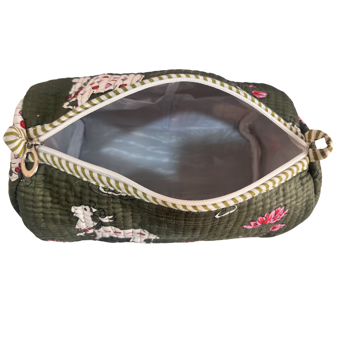 The Alfred Edition Multipurpose Travel Organizers:- Premium Handcrafted Waterproof Quilted Cotton Beauty/Travel Organizer Bag for Men & Women