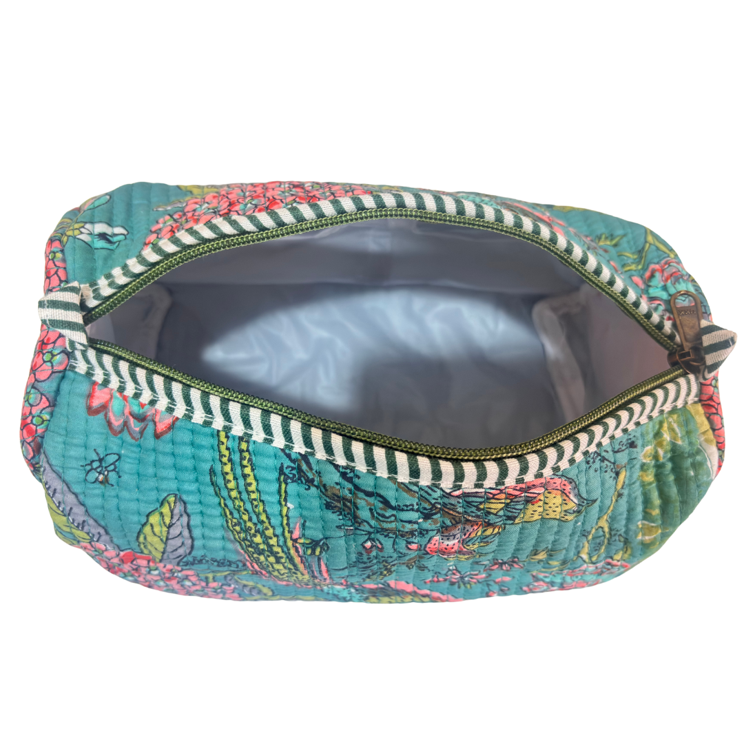 The Alfred Edition Travel Accessory:- Premium Handcrafted Waterproof Quilted Cotton Beauty/Travel Organizer Bag for Men & Women