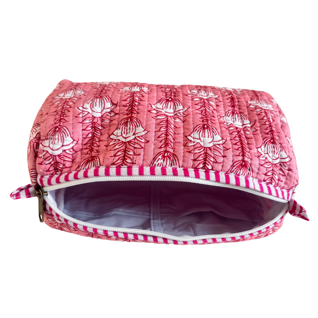 The Alfred Edition Travel Accessory:- Premium Handcrafted Waterproof Quilted Cotton Beauty/Travel Organizer Bag for Men & Women