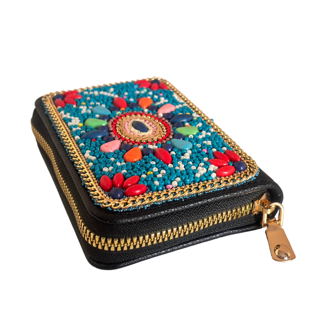 The Banjara Edition:- Beaded Boho Style 9 Card Slots Holder Wallet