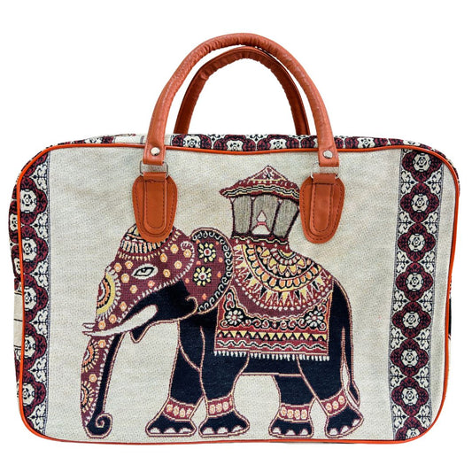 Elephant Print Canvas Tote Bag