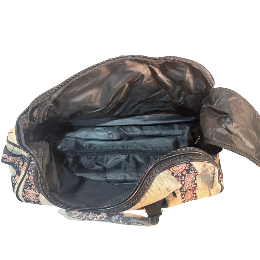 The House of RajPadmini Road Warrior Edition:- Waterproof Elephant Print Wheeled Travel Duffle Trolley Bag