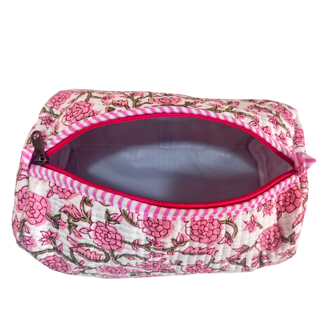 The Alfred Edition Travel Accessory:- Premium Handcrafted Waterproof Quilted Cotton Beauty/Travel Organizer Bag for Men & Women