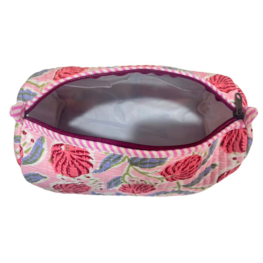 The Alfred Edition Travel Accessory:- Premium Handcrafted Waterproof Quilted Cotton Beauty/Travel Organizer Bag for Men & Women