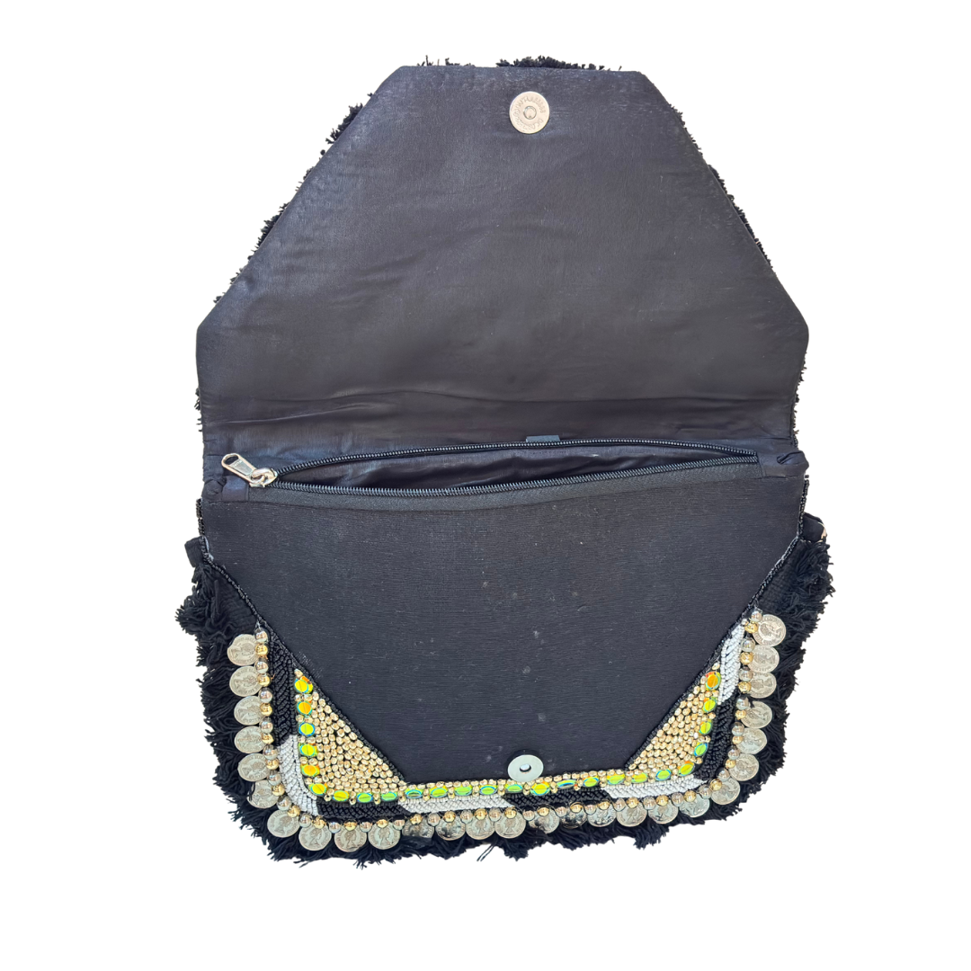 Boho Chic Cotton Crossbody Clutch and Convertible Sling