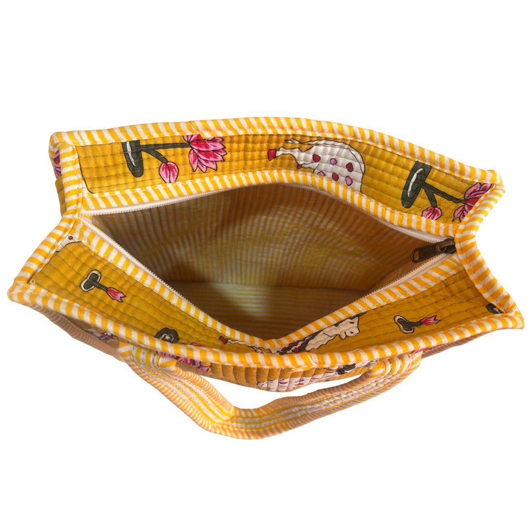 RajPadmini Handcrafted Quilted Cotton Ghar Se Mandir Edition - Tiffin & Pooja Carrier Collection