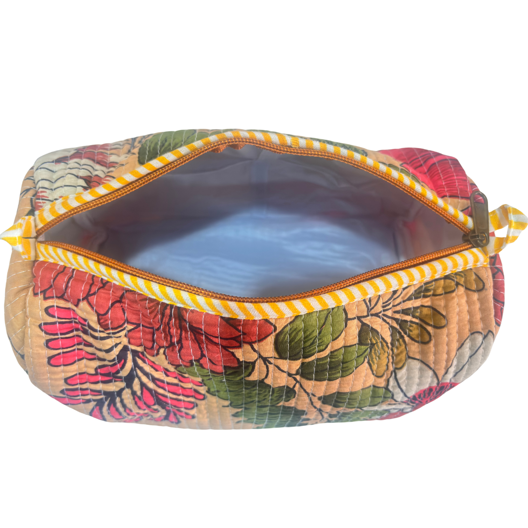 The Alfred Edition Travel Accessory:- Premium Handcrafted Waterproof Quilted Cotton Beauty/Travel Organizer Bag for Men & Women