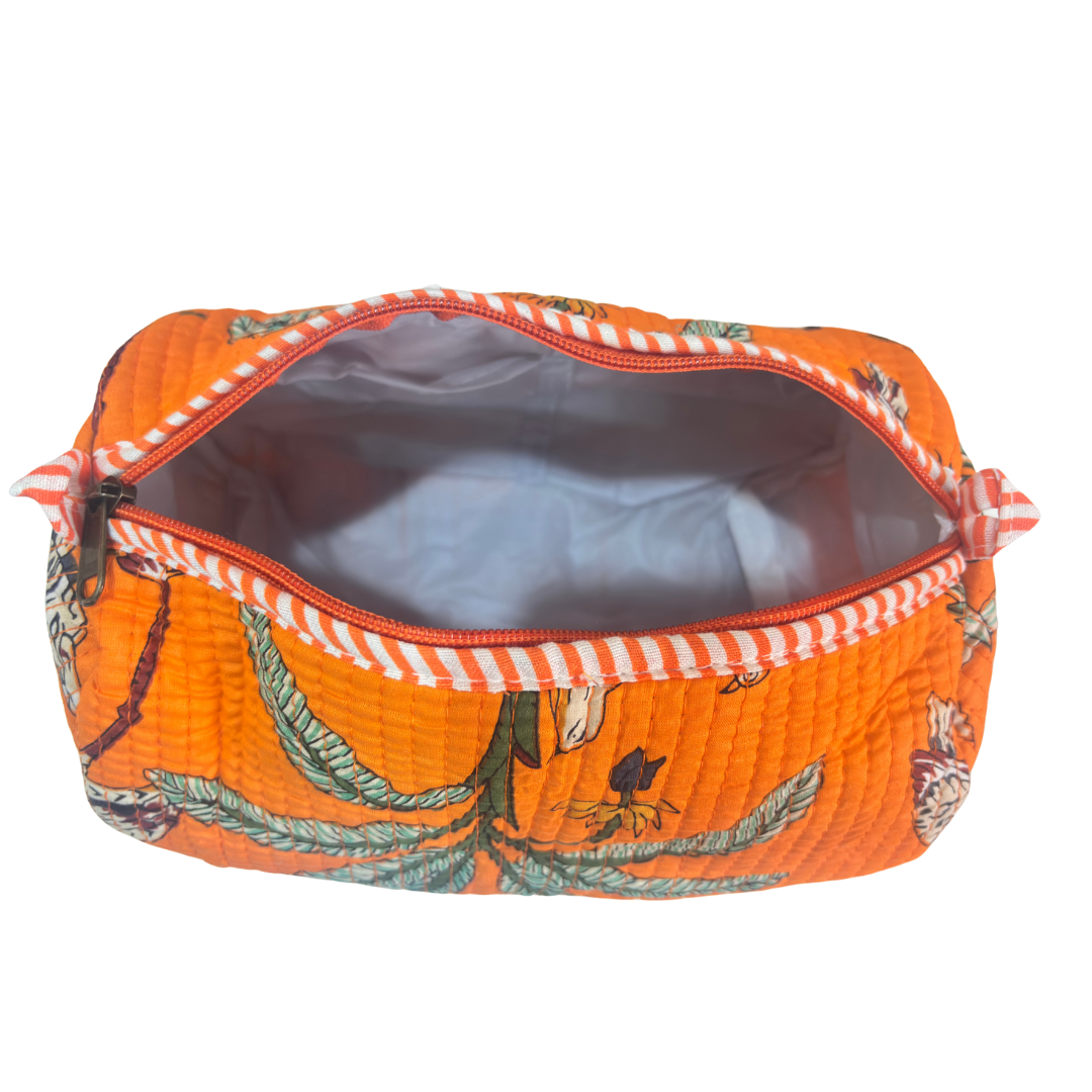 The Alfred Edition Travel Accessory:- Premium Handcrafted Waterproof Quilted Cotton Beauty/Travel Organizer Bag for Men & Women