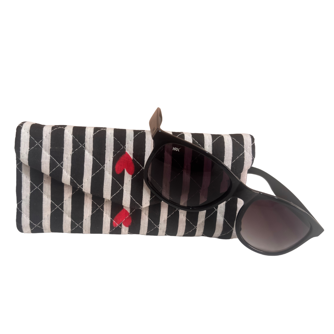 The House of RajPadmini Foldable Cotton Sunglass Case with Magnetic Closure
