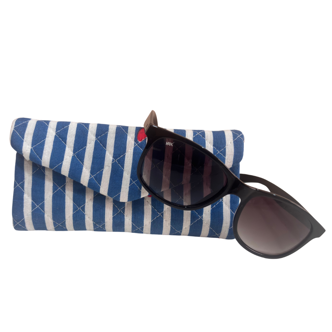 The House of RajPadmini Foldable Cotton Sunglass Case with Magnetic Closure