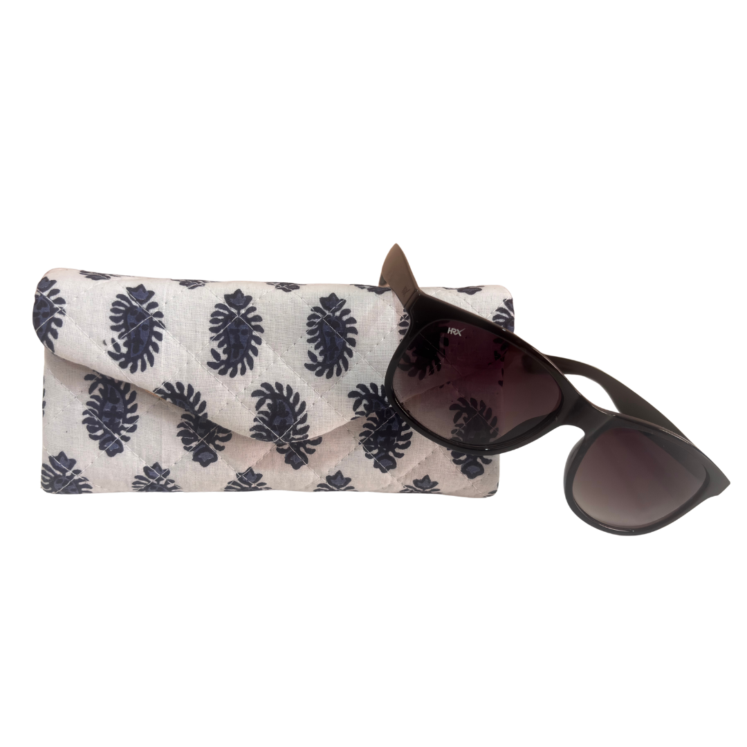 The House of RajPadmini Foldable Cotton Sunglass Case with Magnetic Closure