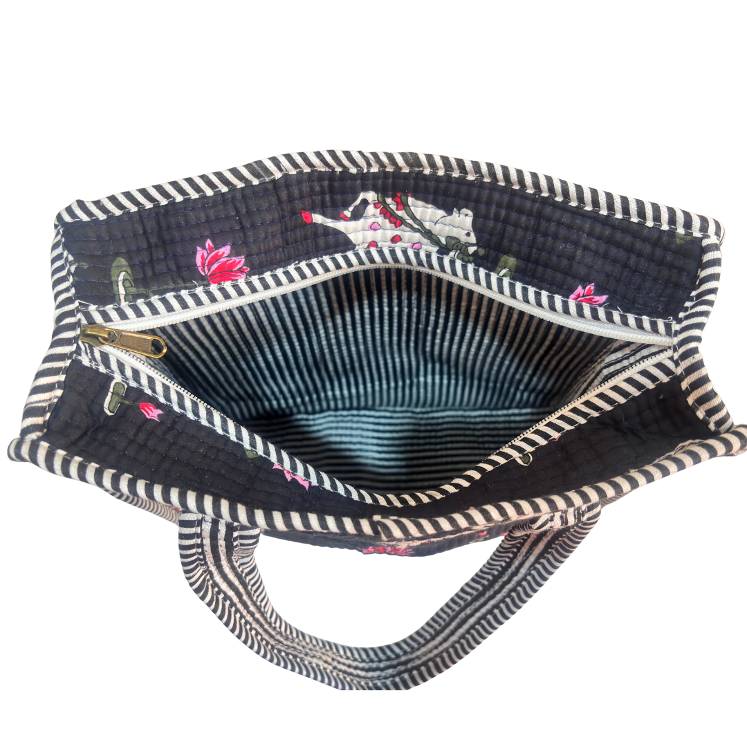 RajPadmini Handcrafted Quilted Cotton Ghar Se Mandir Edition - Tiffin & Pooja Carrier Collection