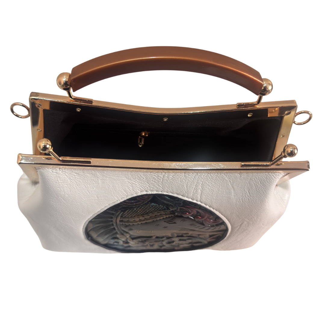 Metal Elephant Satchel Bag for Women | Handcrafted Sling Handbag with Top Handle | Ethnic & Festive | The House of RajPadmini