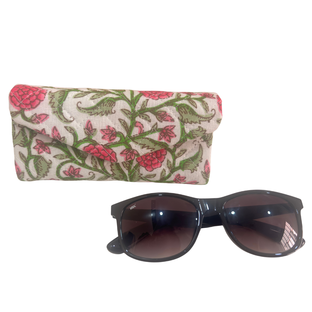 The House of RajPadmini Foldable Cotton Sunglass Case with Magnetic Closure