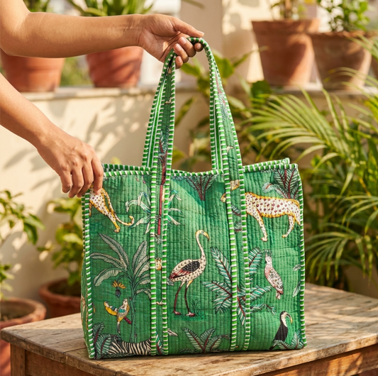 The Bazaar Bhoot Edition:- Premium Cotton Quilted Shopping Tote Bag