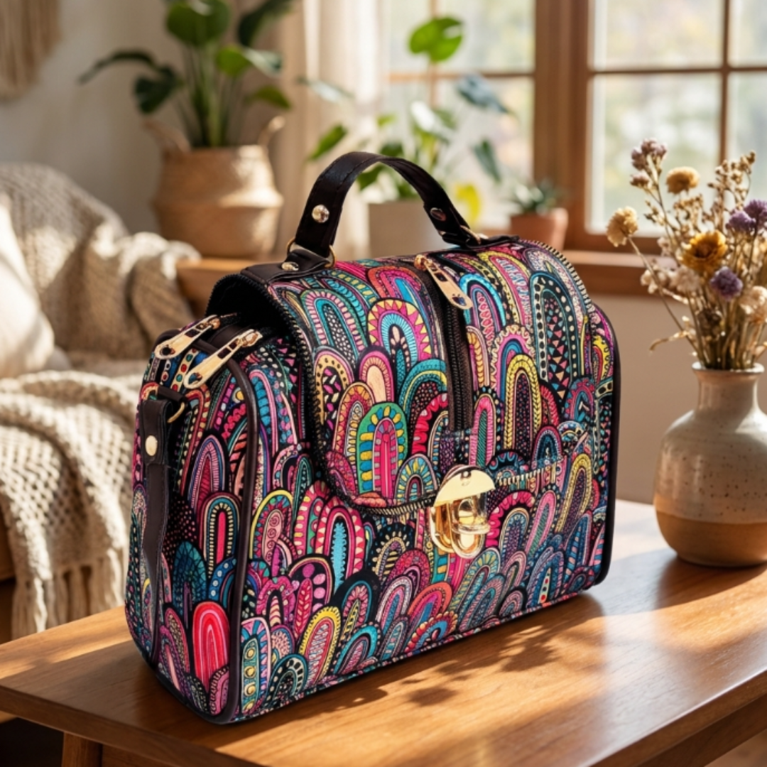 RajPadmini Handcrafted Designer Rajasthani Sling Bag - Vibrant Multicolor Ethnic Print | Limited Edition