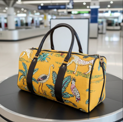 The House of RajPadmini Animal Print Cotton Duffle Bag