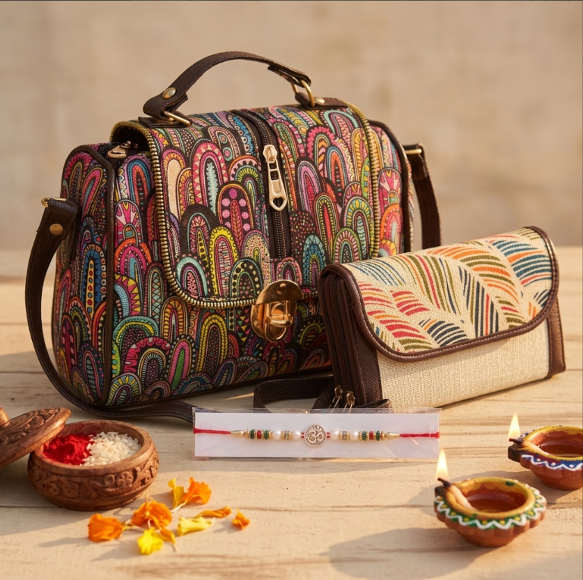 Rakhi Combo — Bhai Ka Pyaar | Rajasthani Sling + Ethnic Wallet + Free Rakhi | The House of RajPadmini
