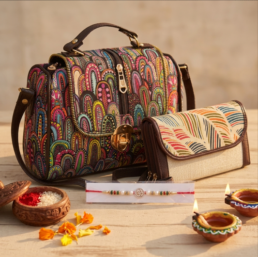 Rakhi Combo — Bhai Ka Pyaar | Rajasthani Sling + Ethnic Wallet + Free Rakhi | The House of RajPadmini