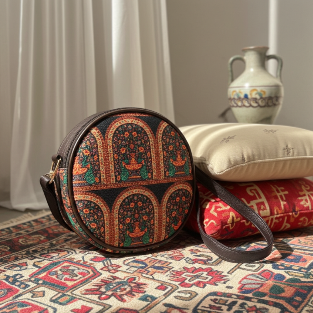 The House of RajPadmini Round Crossbody Sling Bag