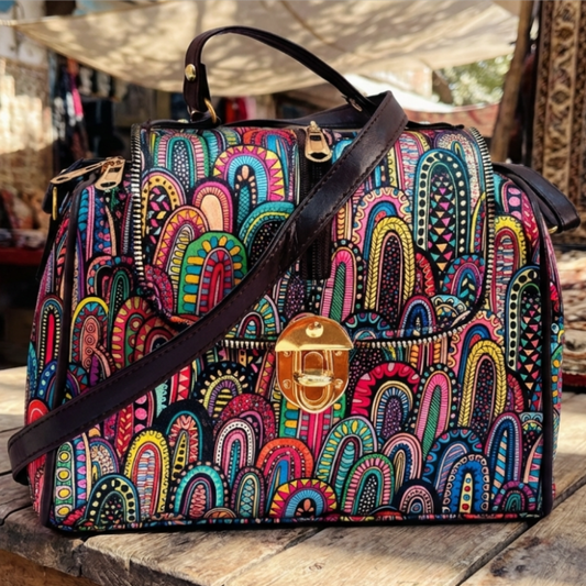 RajPadmini Handcrafted Designer Rajasthani Sling Bag - Vibrant Multicolor Ethnic Print | Limited Edition