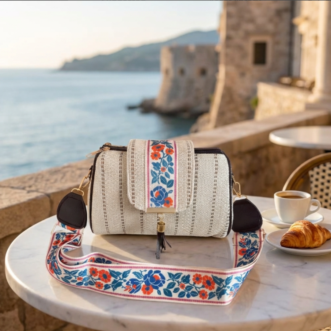 The Maharani Edition:- Women's Pearl White Jute Sling Bag